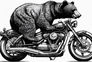 Bear riding motorcycle tattoo idea