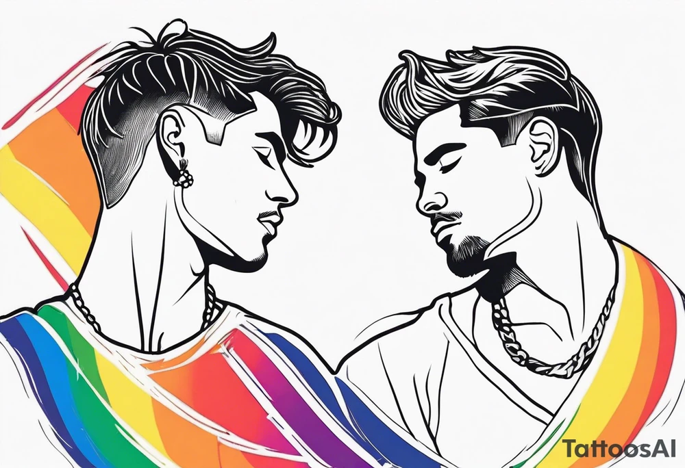 Gay men outline tattoo idea