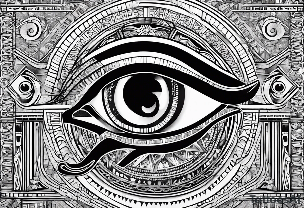 Ephemeral eye of Ra and Horus tattoo idea