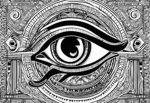 Ephemeral eye of Ra and Horus tattoo idea