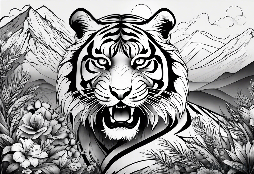tiger mountain tattoo idea