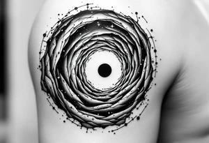 Two different universes on separate sides of a black hole tattoo idea