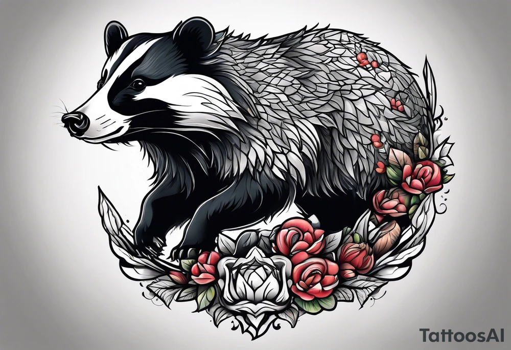 Feral badger tattoo idea