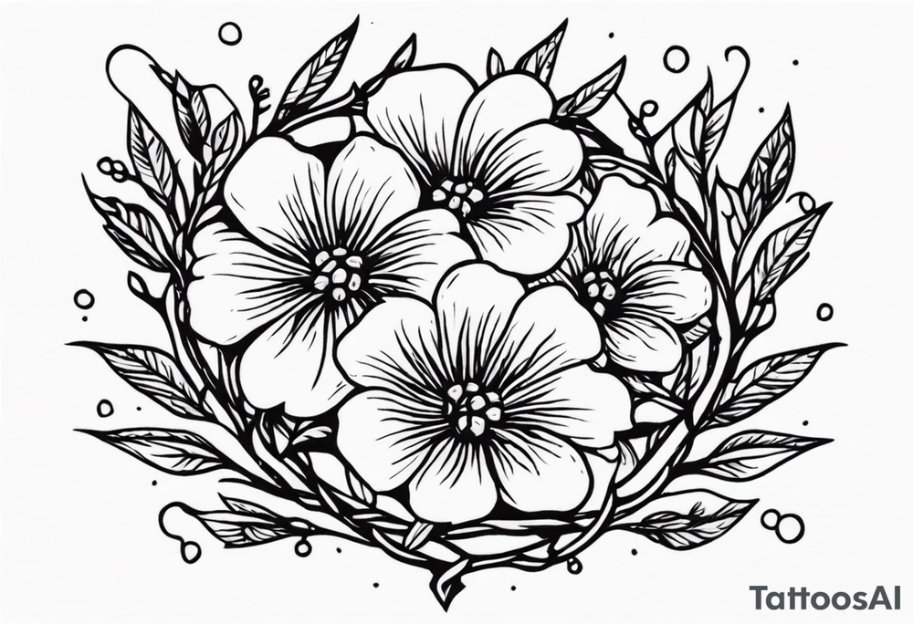crown of thorns
old school vintage simple traditional design 
vintage flowers surrounding crown


bold color simple tattoo idea