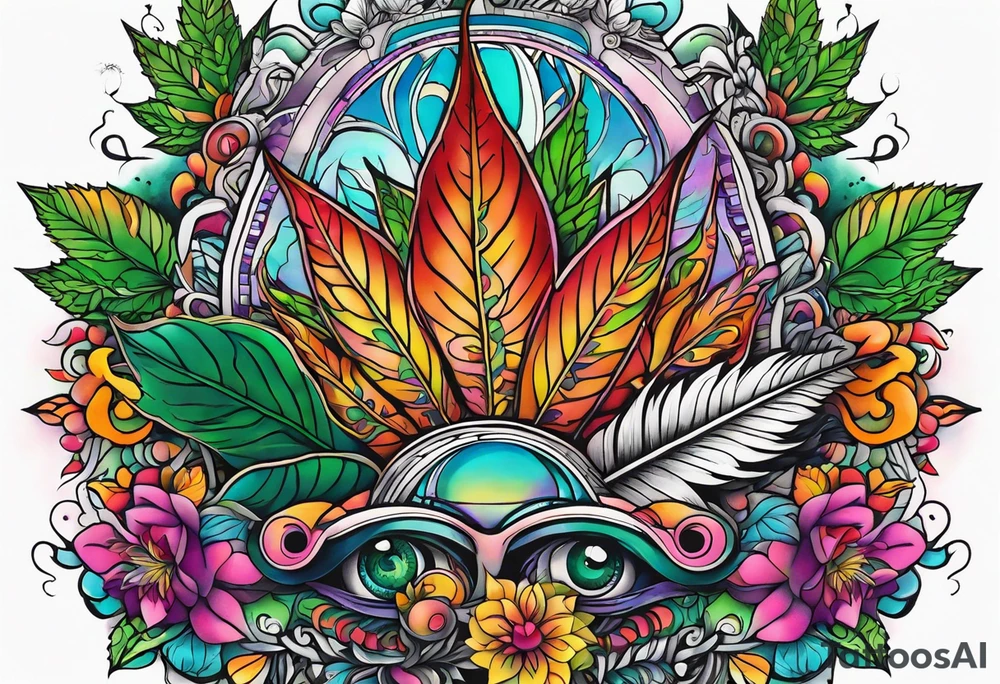 Marijuana and Psychedelic inspired tattoo tattoo idea