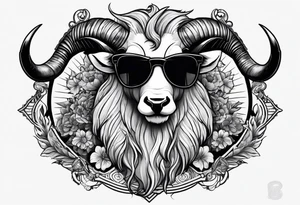 capricorn with sunglasses and a gun tattoo idea