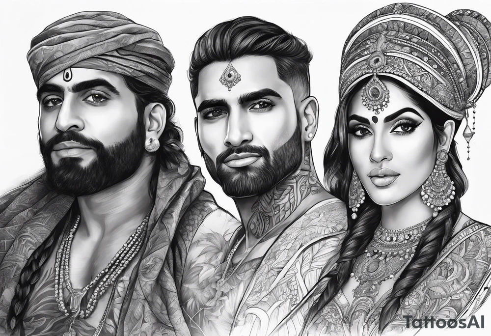 The names Navi and Ranj combined tattoo idea