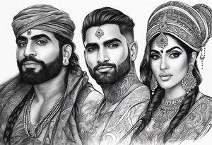 The names Navi and Ranj combined tattoo idea