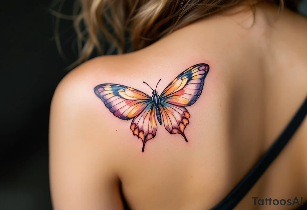 butterfly daisy tattoo idea