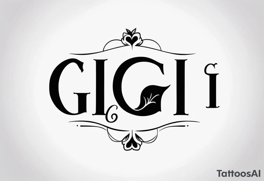 Small memorial with the name Gigi tattoo idea