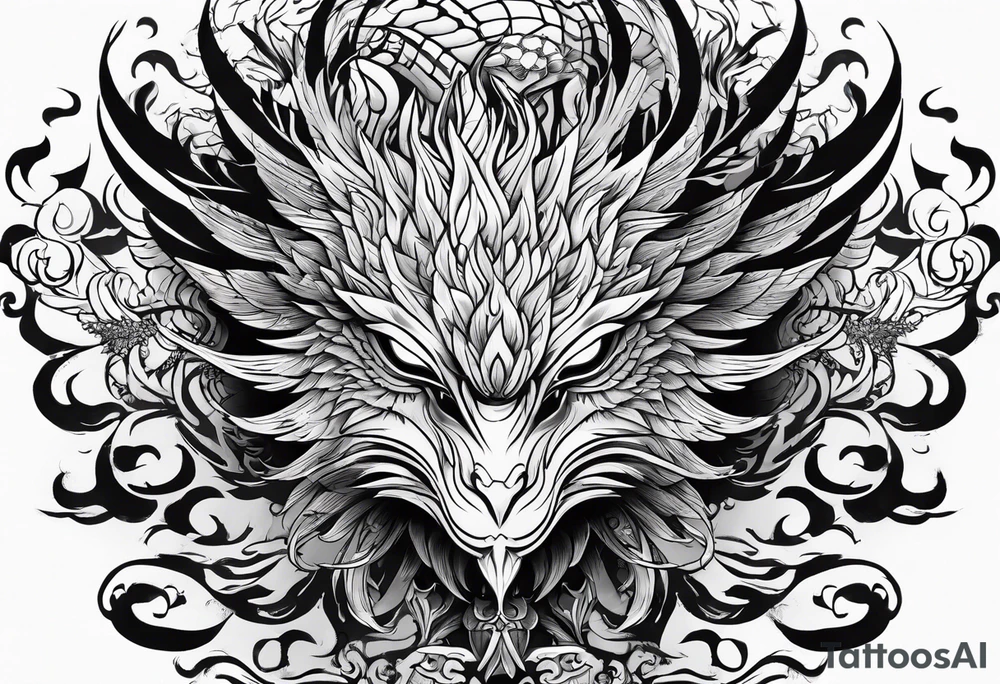 phoenix mask tattoo idea