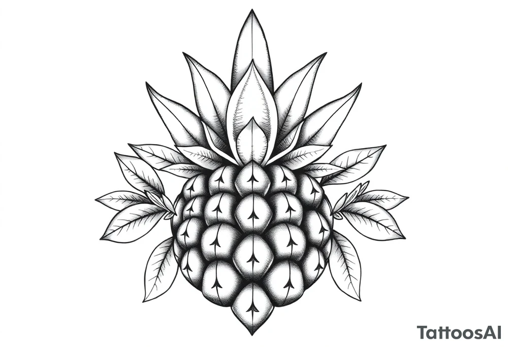 Majestic crown pineapple vagina anus tattoo idea