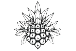Majestic crown pineapple vagina anus tattoo idea
