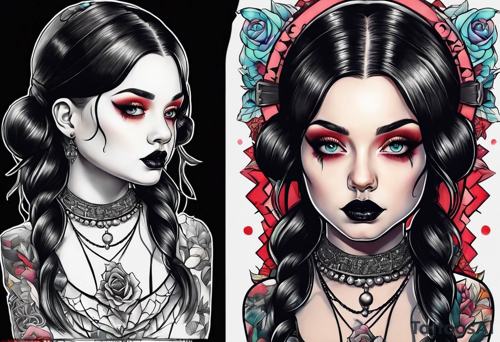 New school Wednesday Adams tattoo idea