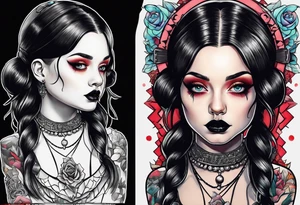 New school Wednesday Adams tattoo idea