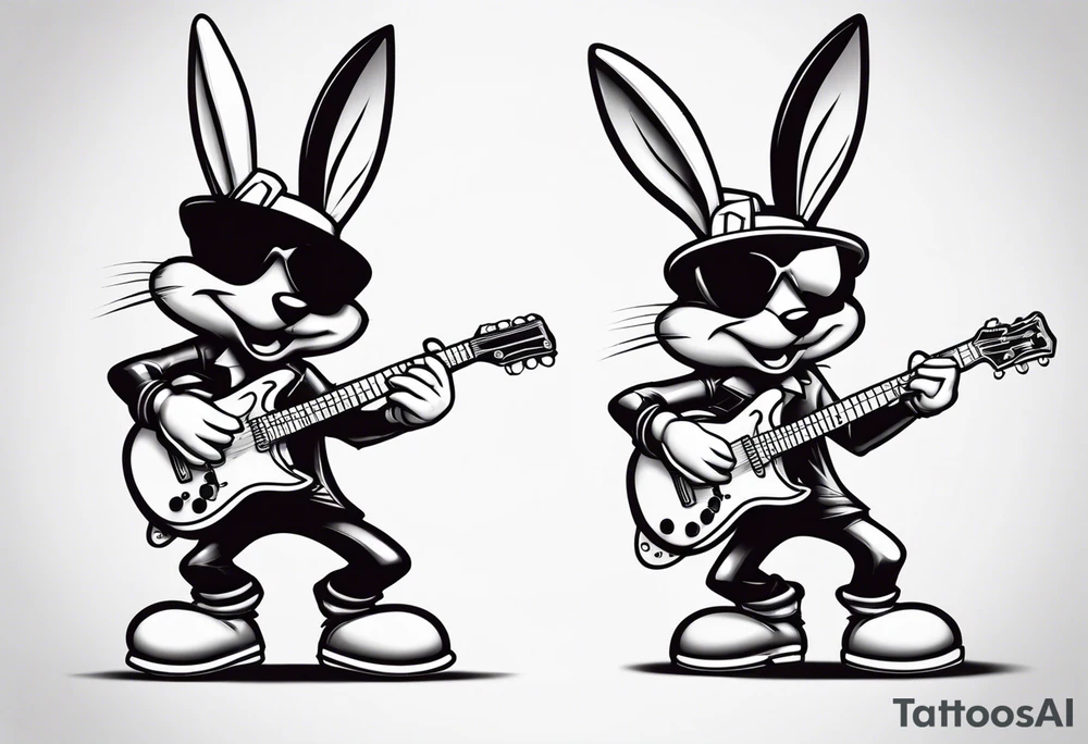 Domino's mascot the noid with a guitar tattoo idea