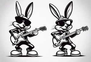 Domino's mascot the noid with a guitar tattoo idea