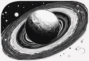 Planets orbiting a supermassive black hole. tattoo idea