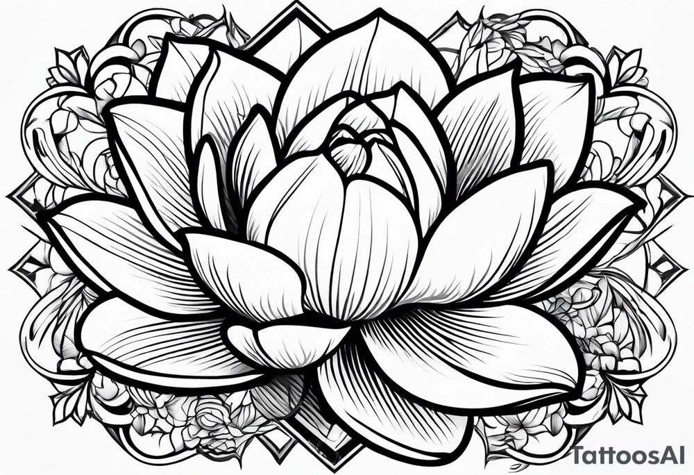 lotus and tulip combined tattoo idea