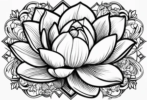 lotus and tulip combined tattoo idea