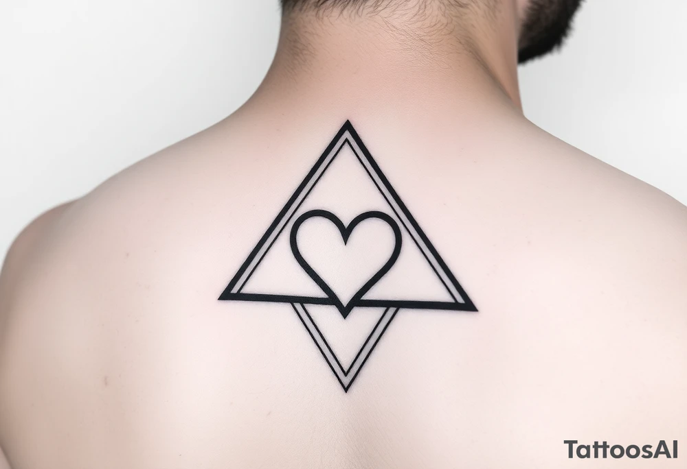 A triangle with a heart in the middle tattoo idea