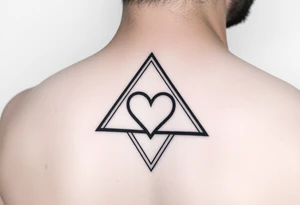 A triangle with a heart in the middle tattoo idea