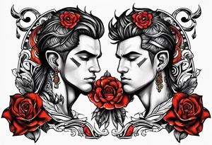 Gemini twins male tattoo idea