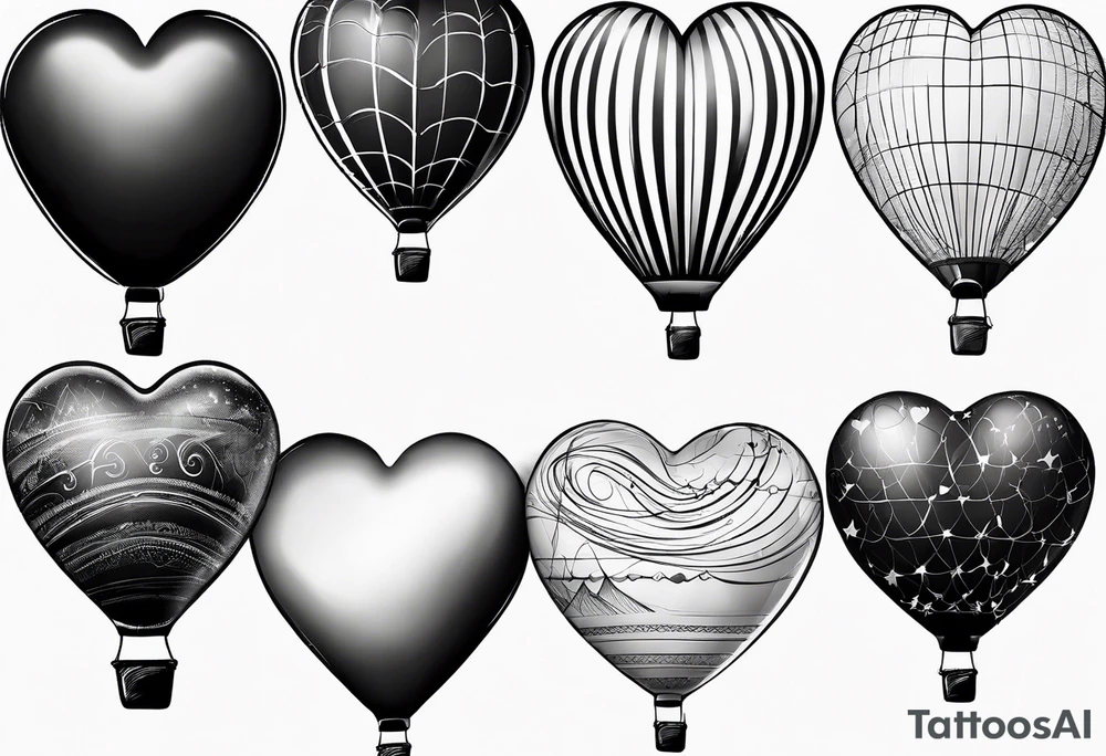 heartshaped small kid party baloon with a string and pulse heartbeat on a string tattoo idea