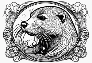 Otter swimming tattoo idea