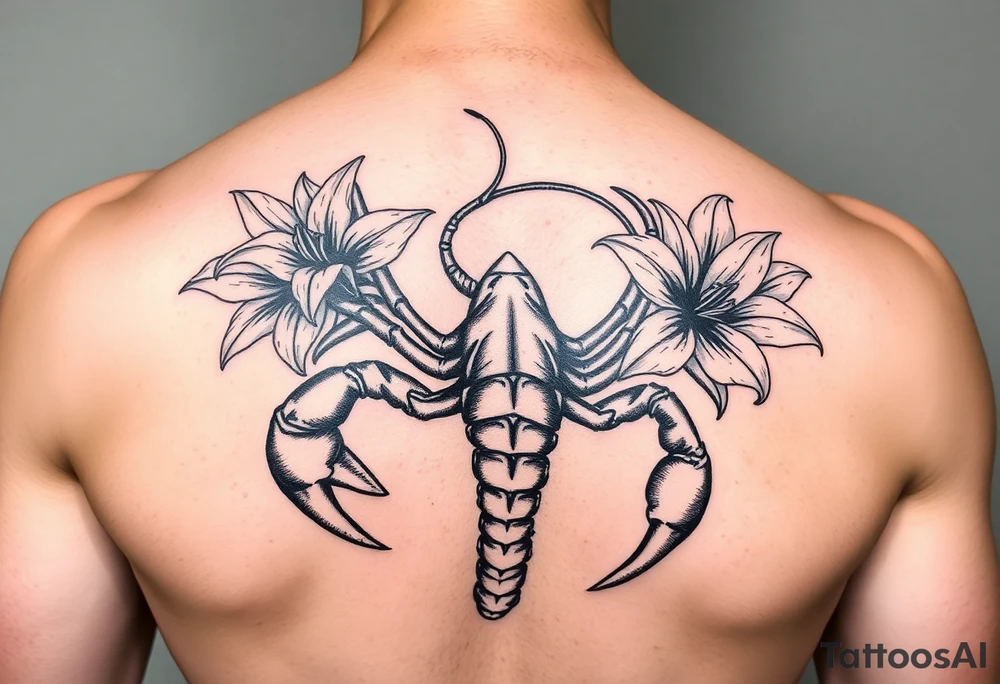 A scorpion with lilys tattoo idea