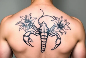 A scorpion with lilys tattoo idea