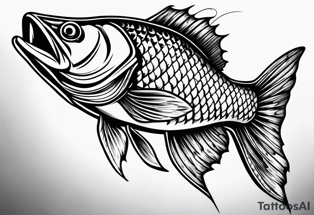 Fishingpole with memorium of a friend tattoo idea