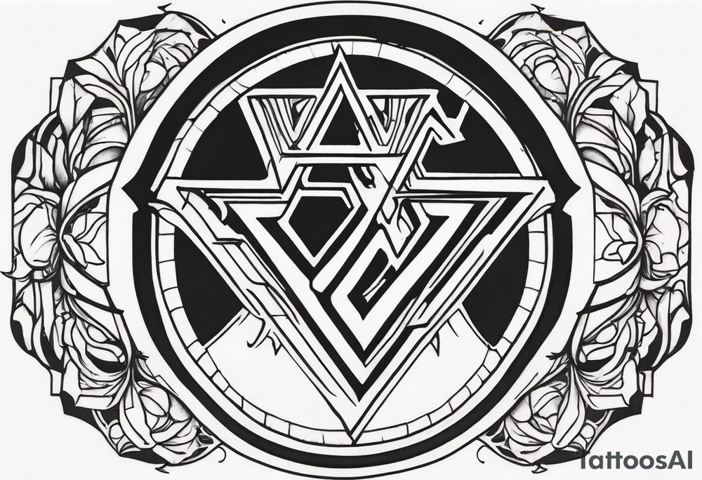 the letters A W R in the middle of a ninja headband tattoo idea