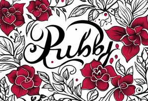 Ruby in calligraphy font tattoo idea