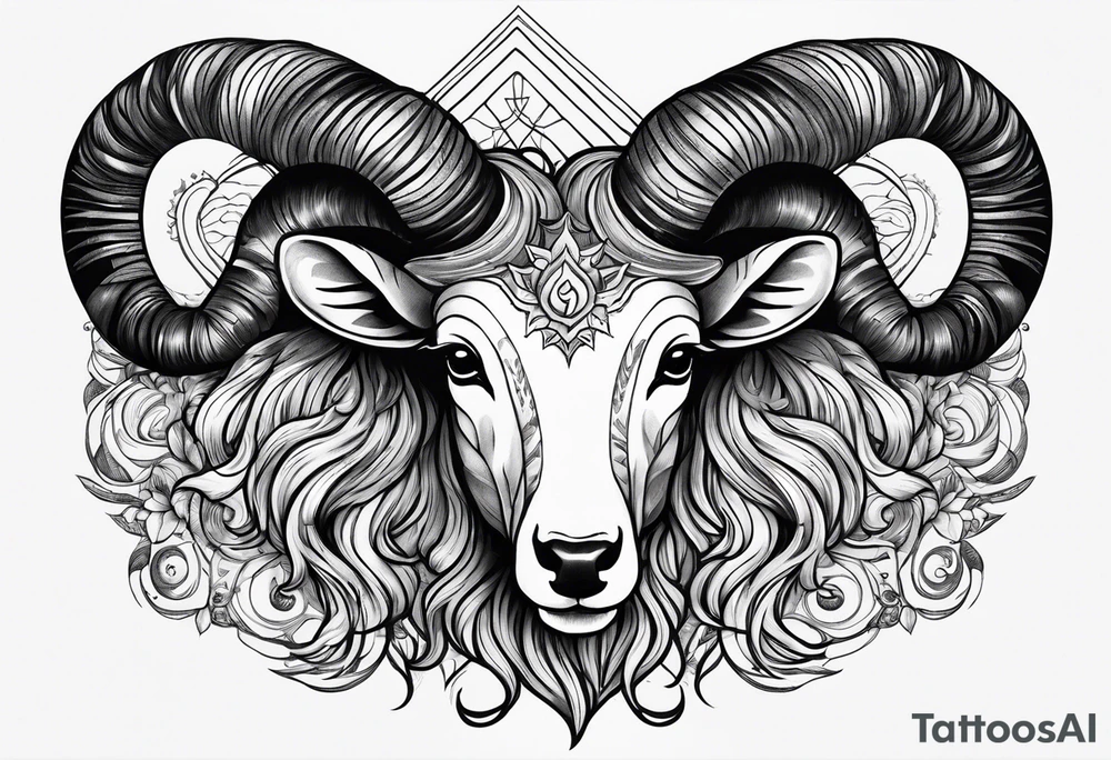 Aries fire trippy tattoo idea