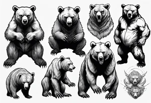 menacing bear (full body) tattoo idea