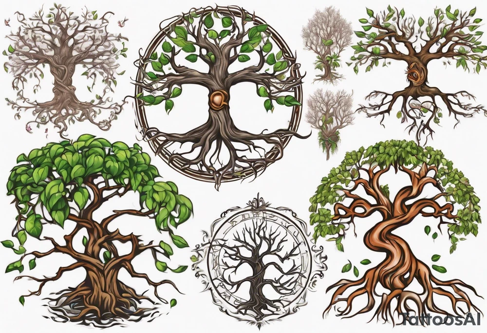 Yggdrasil sprouting branches that make a family tree tattoo idea