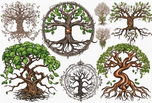 Yggdrasil sprouting branches that make a family tree tattoo idea