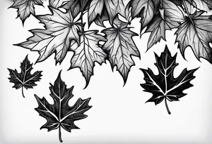 three falling maple leafs tattoo idea