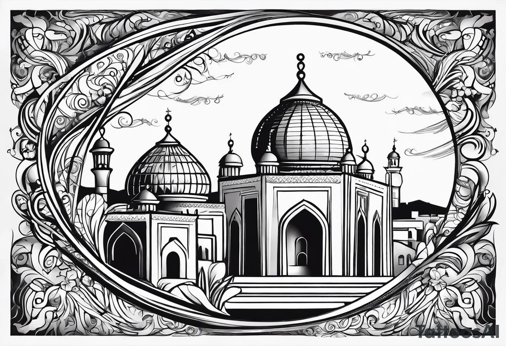 israel city vector 
swirl  vignette tattoo idea