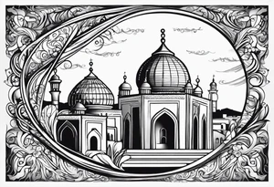 israel city vector 
swirl  vignette tattoo idea