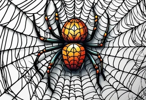 spider with web tattoo idea