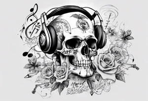 full arm. music combined with science. do not include skulls tattoo idea