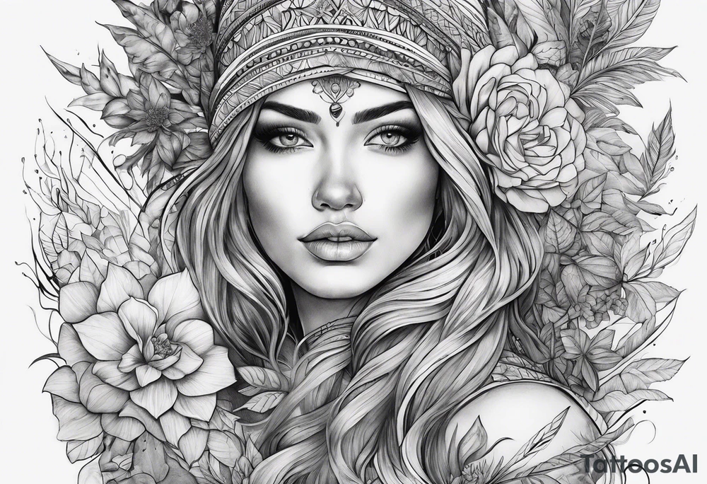 Fine line, earthy elements tattoo idea