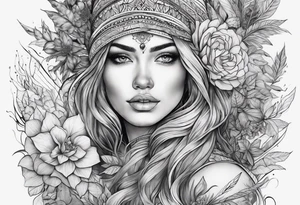 Fine line, earthy elements tattoo idea