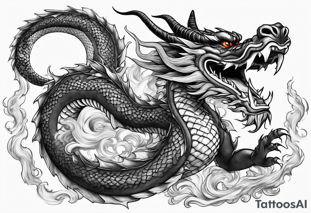 A wise dragon that is strong and looks like a shenlong
that is going in my ribs tattoo idea