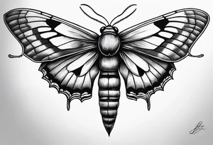 Death hawk moth with shadows to look like it’s flying tattoo idea
