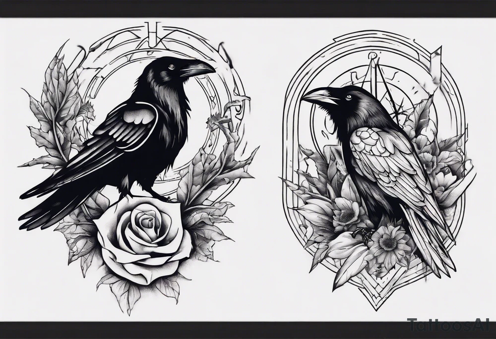 Death and raven tattoo idea