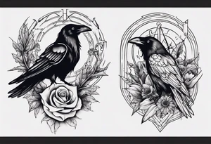 Death and raven tattoo idea