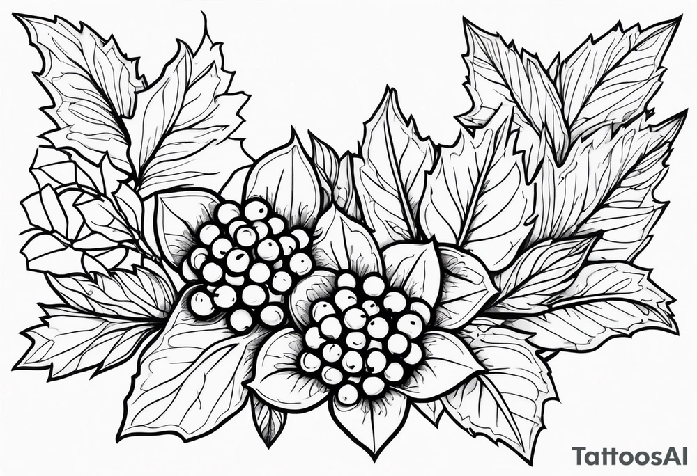 Holly berry birth flower tattoo idea